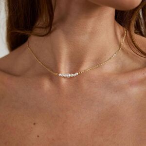 Dainty Pearl Necklace 14K Gold Plated Layered Pearl Pendant Wedding Pearl Gift